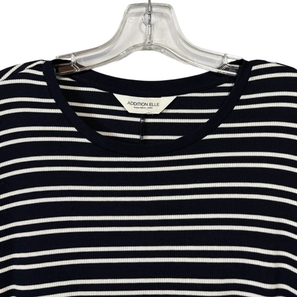 NWOT, Addition Elle, Plus-Size Wave-Patterned Striped Maxi Dress, 3X, Navy - Picture 4 of 10